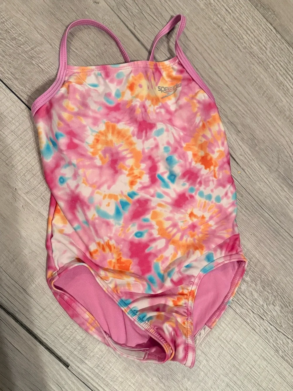 Speedo Girls' Pink Tie-Dye One-Piece Swimsuit Size XS